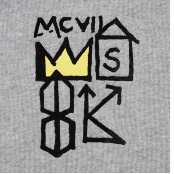 Uniqulo BASQUAIT Artist Grey Fleece Pocketed Hoodie XS - Picture 10 of 12